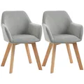 HOMCOM Esszimmerstuhl Samt(100% Polyester), Gummiholz