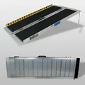 Baumarktplus TRUTZHOLM Rollstuhlrampe klappbar 122 cm Traglast 272 kg Alu grau schwarz beschichtet Auffahrrampe