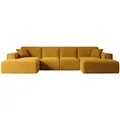 Altdecor Wohnlandschaft, Gelb, Kunststoff, 6-Sitzer, U-Form, 349x80x169 cm, Wohnzimmer, Sofas & Couches, Wohnlandschaften, Wohnlandschaften in U-Form