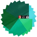 25 x Din A4 Bögen Plotterfolie 621/631 Selbstklebende Folie im Set Vinyl zum Plotten DIY Bastelfolie Sticker Beschriftung Aufkleber 29,7x21cm (Grüntöne matt, 25er Set)