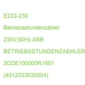 E233-230 Betriebsstundenzähler 230V,50Hz ABB BETRIEBSSTUNDENZAEHLER 2CDE100000R1