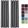 2er Set Ösenschal Amelie Luna Thermo 140x245 Cm Anthrazit