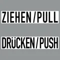 2 Aufkleber 20cm Sticker ZIEHEN + DRÜCKEN Hinweis zum Öffnen Tür 4061963018040
