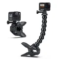 Sametop Klemme Halterung Schwanenhals Klemmhalterung Zubehör Jaws Flex Clamp Kompatibel mit GoPro Hero 13 12 11 10 9 8 7 6 5 Session Max DJI Osmo Action Kameras