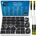 O-Ring Set in 32 Größen 1540-teilig für Automotive, Sanitär, Gas - Inkl. 4 Picks
