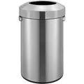 PROREGAL Stilvoller Offener Abfallsammler Aus Gebürstetem Edelstahl 60 Liter HxØ 68,5 x 40,5 cm Silber