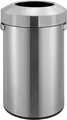 Stilvoller offener Abfallsammler aus gebürstetem Edelstahl | 60 Liter, HxØ 68,5x40,5cm | Silber