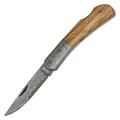 Haller Damast-Taschenmesser Olivenholz Schlank (7 cm) (22604243)