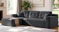 VASAGLE Ecksofa modulares Sofa 244 cm breit vakuumverpackt, Schlafsofa, keine Montage erforderlich, mit großer Chaiselongue