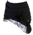 GURU SHOP Goa Minirock, Wickelrock, Cacheur, Schwarz, Baumwolle, Size:S/M (38), Röcke Alternative Bekleidung