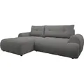 MIRJAN24 Ecksofa Fiorano, Wohnzimmer L-Form, Stilvoll Eckcouch mit Bettkasten und Schlaffunktion (Farbe: Velo 635, Seite: Links) - Grau
