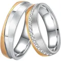 Trauring DOOSTI "Schmuck Geschenk Edelstahl Trauring Ehering Partnerring LIEBE" Gr. 66, rosa (edelstahlfarben, roségoldfarben), Fingerringe, 66, ohne Zirkonia, Edelstahl, 6mm, wahlweise mit oder ohne Zirkonia