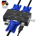 KVM Schalter 2 Port VGA USB 2 in 1 1 Monitor 2 PC 4 USB2