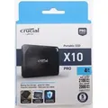Crucial X10 Pro 4TB Externe SSD Festplatte, bis zu 2100MB/s Lesen und 2000MB/s.