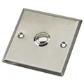 Blanko Edelstahl Klingelblende 86 x 86 mit Taster, Türklingel mit Klingelknopf