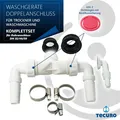 tecuro Waschgeräte Doppelanschluss Ø 32/40/50 mm - Kunststoff weiß
