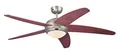 132 cm Deckenventilator Bendan 72564 mit Einzelleuchte und fünf Flügeln, Ausführung in dunklem Zinn mit Opalmilchglas