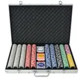 vidaXL Spiel Poker Set mit 1.000 Laserchips Aluminium
