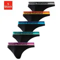 Bruno Banani String (Packung, 5-St) mit Streifen Logo Webbund blau|gelb|grau|schwarz L