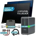 SUNNIVA® 1000W Balkonkraftwerk mit 2,24 kWh Speicher MARSTEK B2500-D, 2x 500W BIFAZIAL FULLBLACK komplett Steckdose, PV Solaranlage + Solarspeicher