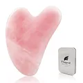 Flagest Gua Sha Gesichtsbehandlung mit Rosenquarz Herzform Guasha Board JKratz-Massage Tool Anti-Falten Werkzeug für Gesichts-Scraping - Heart Shape Jade Trigger Point Treatment on Face