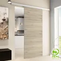 Tür Schiebetür Holz Eiche 880x2035 Zimmertür Holztür Schiebetürsystem - Quadratgriff+2seitiger Softclose