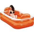 HAPPY PEOPLE Pool orange/weiß, BxLxH: 122 x 195 x 50 cm