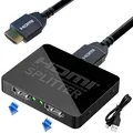 HDMI Splitter 1 in 2 Out – 4K HDMI Splitter für 2 Monitore Gleichzeitig – Hdm...