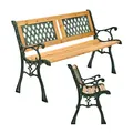 Juskys Gartenbank Sanremo - 2-Sitzer Sitzbank mit Armlehnen & Rückenlehne - 122x54x73 cm