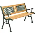 Juskys Gartenbank, Braun, Holz, 122x73x54 cm, Gartenmöbel, Gartenbänke