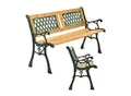 Juskys Gartenbank Sanremo – 2-Sitzer Sitzbank mit Armlehnen & Rückenlehne – 122x54x73 cm