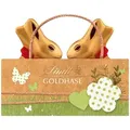 LINDT Schokolade, Lindt Natur Edition Tasche Goldhase mit dem Glöckchen um den Hals 100g