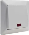 ChiliTec 22775 MILOS Kontroll-Schalter mit Lämpchen 250V/ 10A, inkl. Rahmen, UP, weiß matt