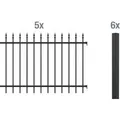 ALBERTS Zaun-Grundset Chaussee, zum Einbetonieren (matt-schwarz, 120 cm)