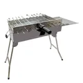 Olymp Handels GmbH Holzkohlegrill Mangal Set President Edelstahl mit Drehspießregler für 11 Spieße