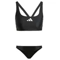 adidas Damen-Bikini, 3 Streifen, V-Rücken, Größe 36, schwarz/weiß, 40