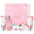 Beauty Geschenkset Frauen - Rose Geschenkset, Bodylotion, Handcreme, Bodybutter
