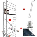 ALTEC Aluminium Arbeitsgerüst AluCombine® 3.0, Alu Standgerüst mit Traverse & Wandanker, maximale Arbeitshöhe 7 Meter 400 cm