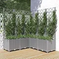 Vidaxx Pflanzgefäß mit Spalier 120x120x136 cm Polypropylen hellgr