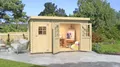 Gartenhaus Vaduz 254, 28 mm Wandstärke, 2-Raum Haus - B x T x H - 394.00 x 246.00 x 222.00 - Naturbelassen