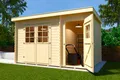 Gartenhaus Blockhaus  Pultdach 28 mm 254 390x220 cm Weka