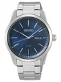 Seiko Herrenuhr Solar Silberfarben/Blau mit Edelstahlband 40 MM Tag/Datum 10 ATM