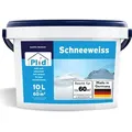 Plid Wandfarbe Schneeweiß 10L – für ca. 60m2 / Innenfarbe Weiß mit hoher Deckkraft – matte Dispersionsfarbe, spritz- & geruchsarm - Weiß