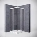 Breuer Ektos Eckeinstieg Schiebetür 80-90 cm x 180 cm silber matt Klarglas