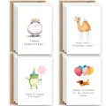 12x Geburtstagskarten Tiere mit Sprüchen Set "Birthday Buddies" mit Umschlägen