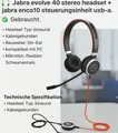 🎧 Jabra Evolve 40 Stereo Kopfhörer +   Steuerungseinheit USB A Kophörer Headset