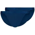 Skiny Tanga Herren Slip 2er Pack Baumwolle (Packung, 2er Pack) blau S