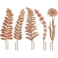 Kobolo Gartenstecker Dekostecker GRESS in Rostoptik 5er Set