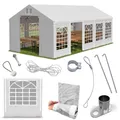 Partyzelt 5x10 Unterstand Festzelt Gartenzelt Bierzelt Wasserdicht weiß PVC S