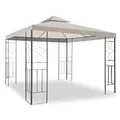 WASSERDICHTER Pavillon Romantika 3x3m Metall inkl. Dach Festzelt wasserfest Partyzelt (Taupe)